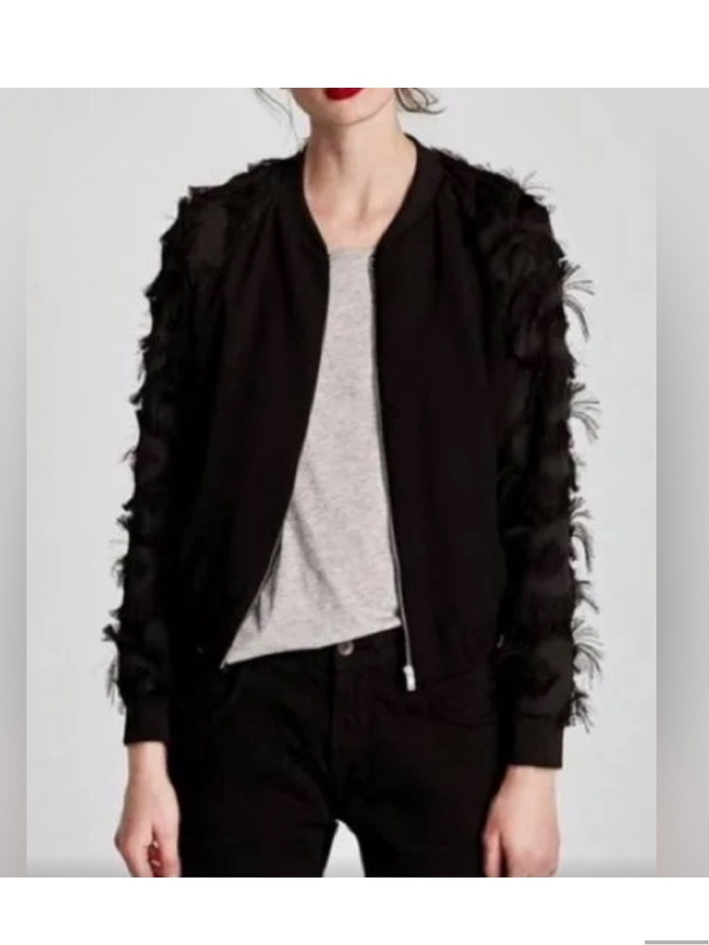 Zara Black  Bomber Jacket